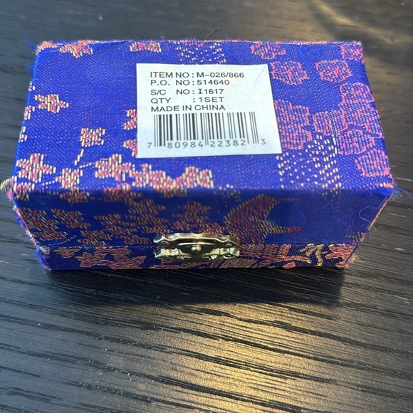 Lotus Pond Brand metal enamel hand exercise balls. Woven fabric box. Like new. - Picture 6 of 8